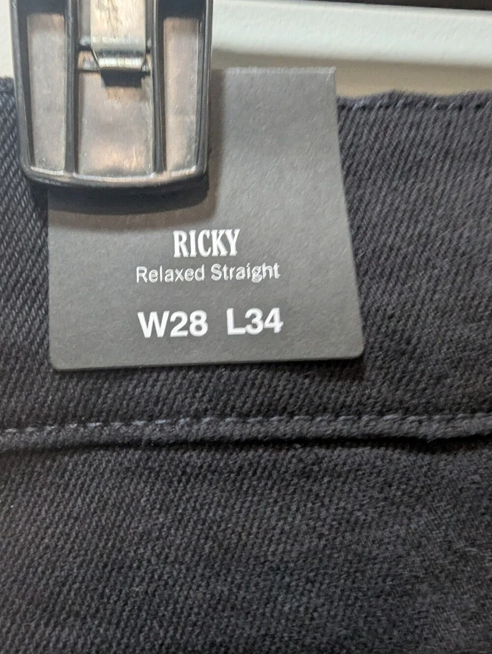 NWT True Religion Ricky Relaxed Straight Leg Black Jeans Men's Size 28 X 34